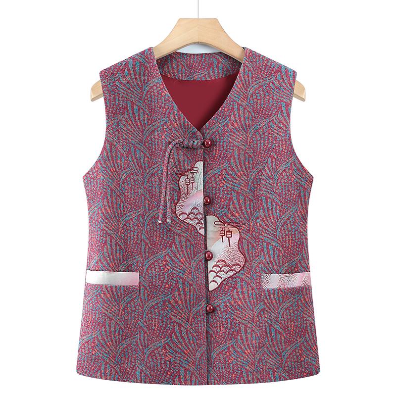 

Women s Chinese Style Summer Cardigan - Spring Vest for Middle-Aged & Elderly 5XL for 145-160 lbs