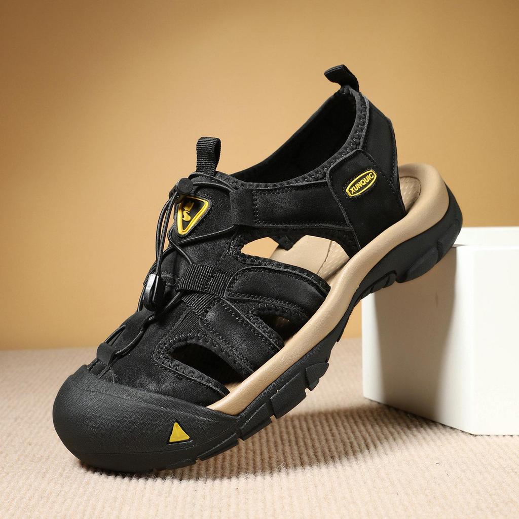 Unisex Thick-Soled Closed-Toe Summer Sandals - Plus Size Outdoor Casual Beach Shoes.