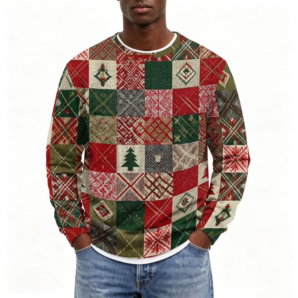 Men's Christmas Neck Pullover Sweatshirt