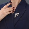 Advanced Luxury 2025 New Tulip Flower brooch Elegant Design Sense Rose White Stone Jewelry