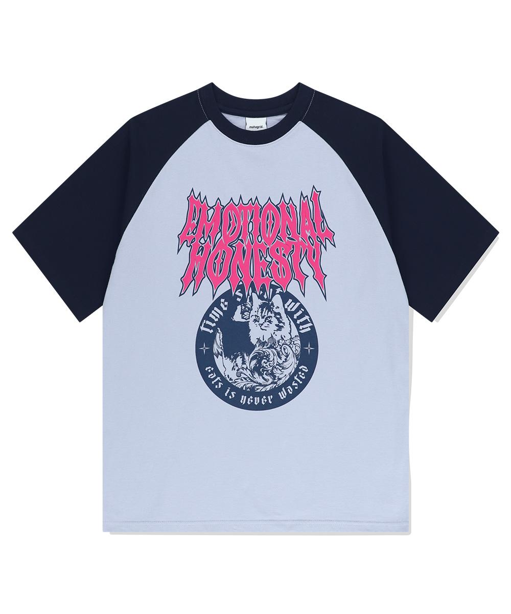 Maha Grid Cool Cat Raglan Tee Blue(Mg2Emmt542A) Blue/S