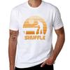 Retro Sunset Shuffleboard Table Tshirt Street Art Print Tee Shirt