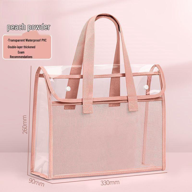 A4 Thickened Transparent Waterproof Student File & Book Storage Bag