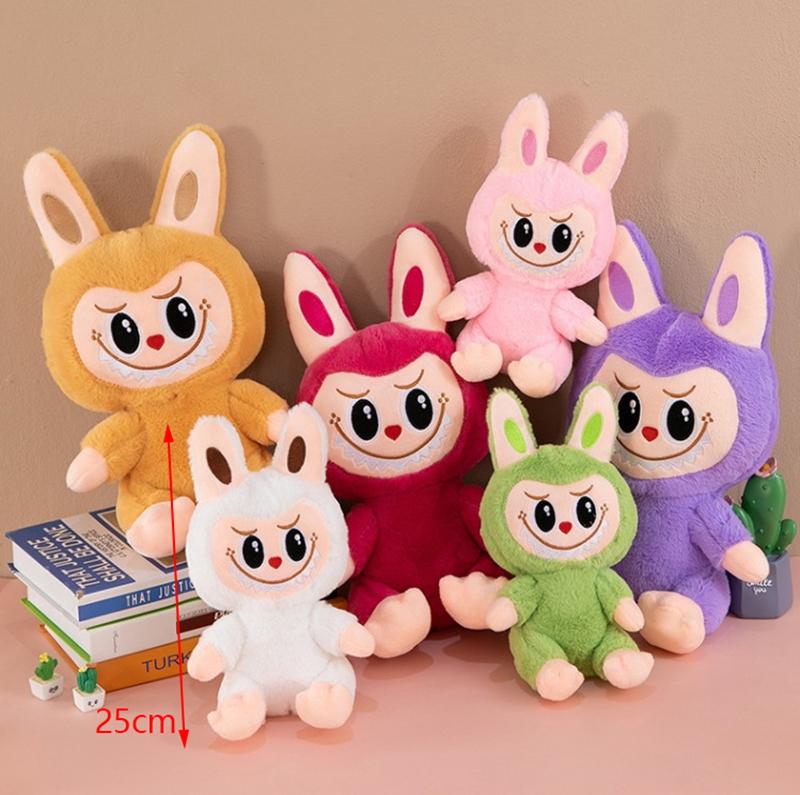 1PC 25cm Labubu Toy Anime Peripheral Tabletop Decoration Plush Dolls Model