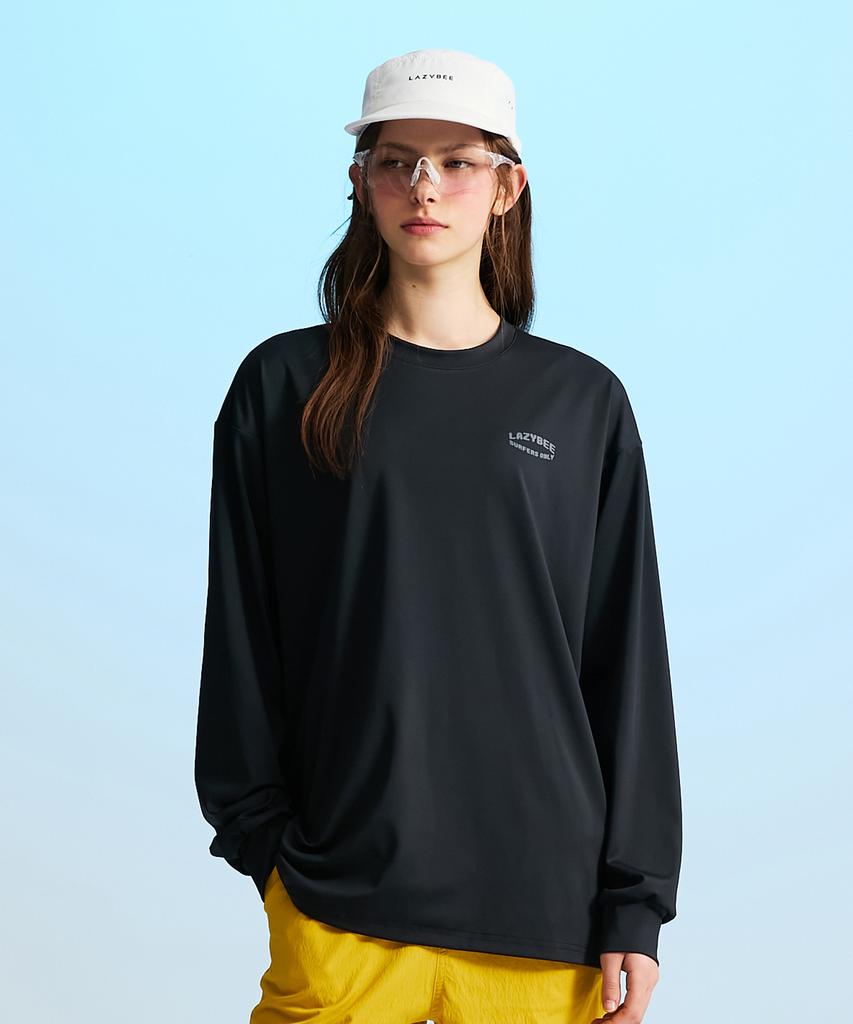 Leijibi Dry-Cooling Oversized Top Long Sleeve Rash Guard W Black 2