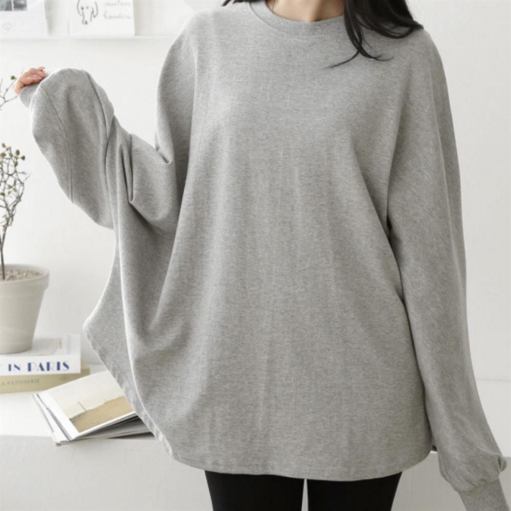 New Arrivals Open Run Women 100  Cotton Dolman Flare Oversized Long Tee
