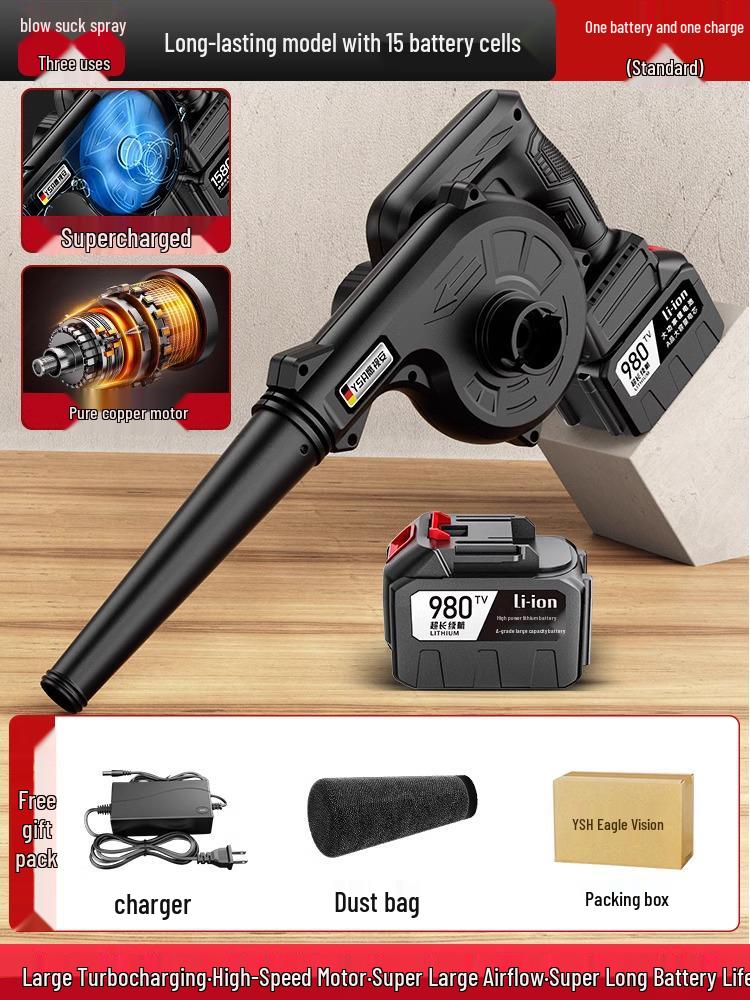 Eagle Vision Rechargeable High-Power Hair Dryer & Dust/Snow Blower with Lithium Battery for Home and Car Use