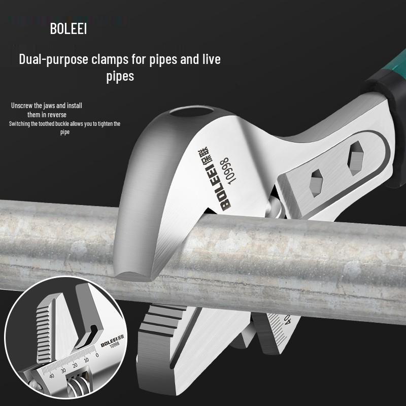 Multi-Function Adjustable Wrench: Quick-Open Chrome Vanadium Steel Pipe Pliers for Labor-Saving Household Use