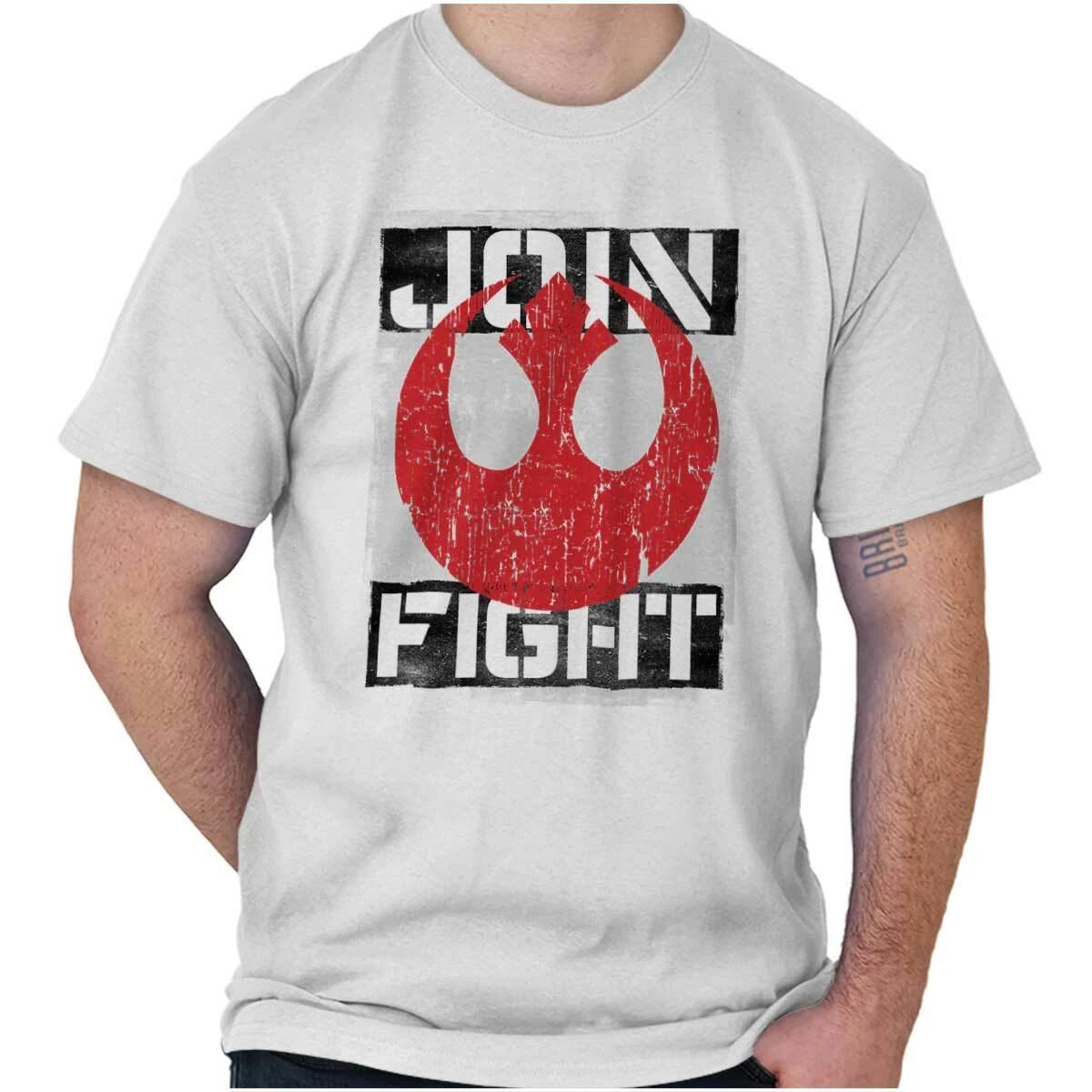 Distressed Sci Fi Movie Rebellion Join Fight Womens or Mens Crewneck T Shirt Tee L