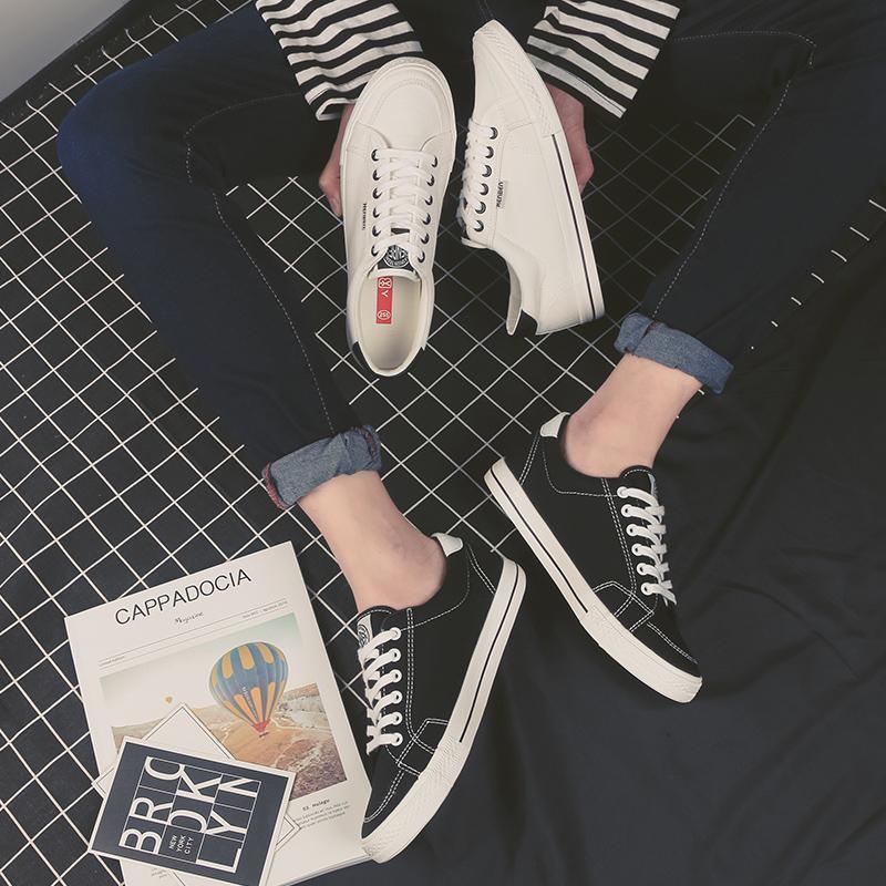 2024 Autumn New Low-Top Canvas Men'S Trendy Men'S Shoes Versatile Casual Sports Board Shoes Black Cloth Shoes 11