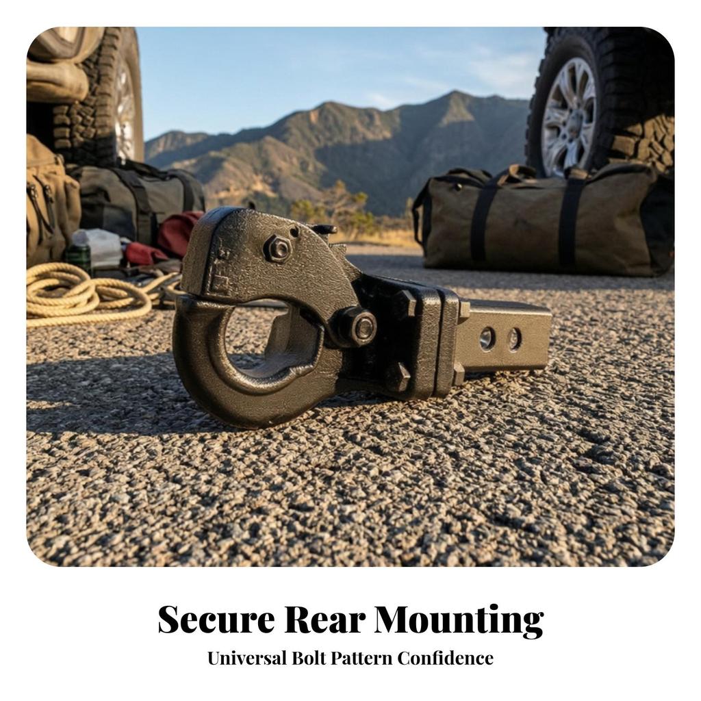 Textured Tow Hitch Attachment Heavy-Duty Construction, Arm with Hook,