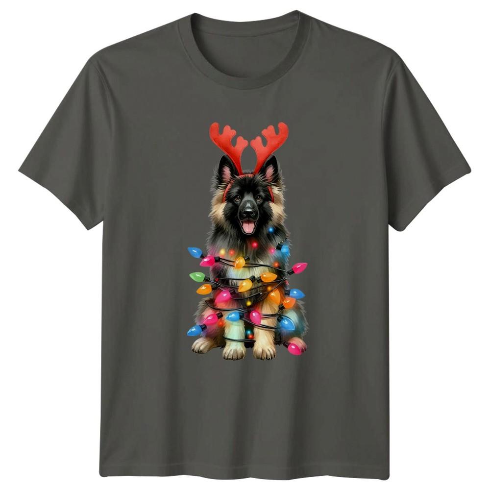 Festive Dog Christmas Holidays Unisexs TShirt Unisexs Tee Graphic Unisex Top S
