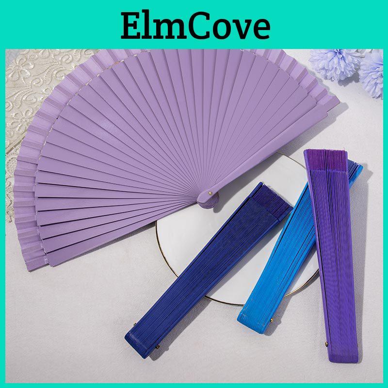Style Held Chinese Hand Vintage Folding Fan Pure Color Wood Fan Dance Performance Custom Props Wedding Party Home Decor Crafts