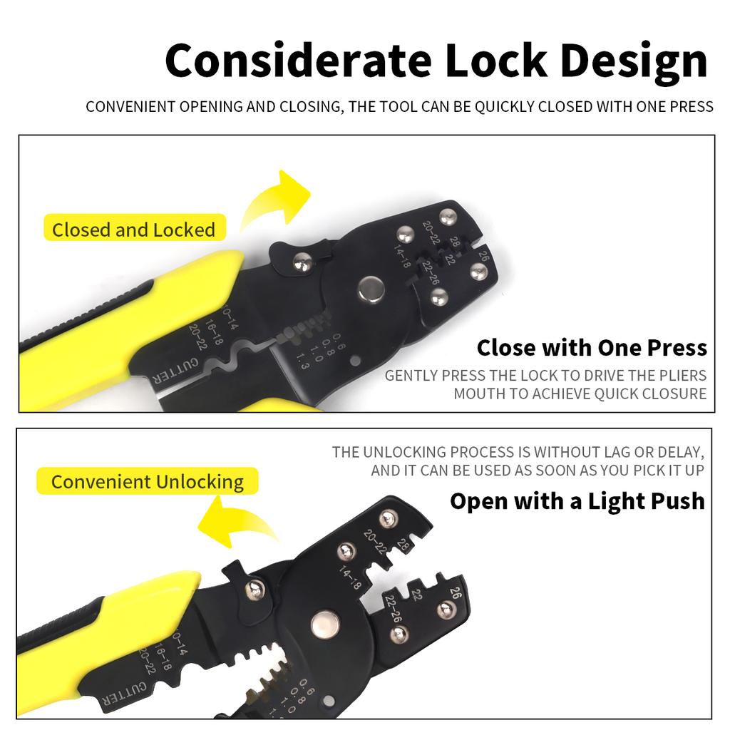 8" 4-in-1 Multifunktionale Abisolierzange 0,6-1,3 mm Klemmen Crimpzange Kupfernasen Crimpklemmen Elektroklemme