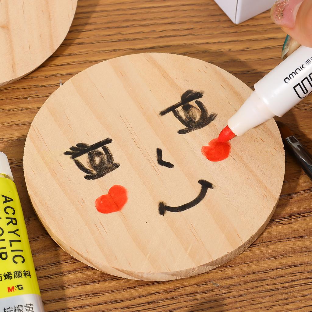 5-20PCS Square Round Wood Coasters Bottle Wine Cup Coffee Drinks Coaster Mat DIY Craft Painting Wood Engraving Party Decoration