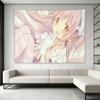 1 Stück M-Madoka M-Magica Porträt großes Wandteppich Hängende Kawaii Stil Dekoration Für Otaku Schlafzimmer Wohnheim Zuhause Fan Geschenk