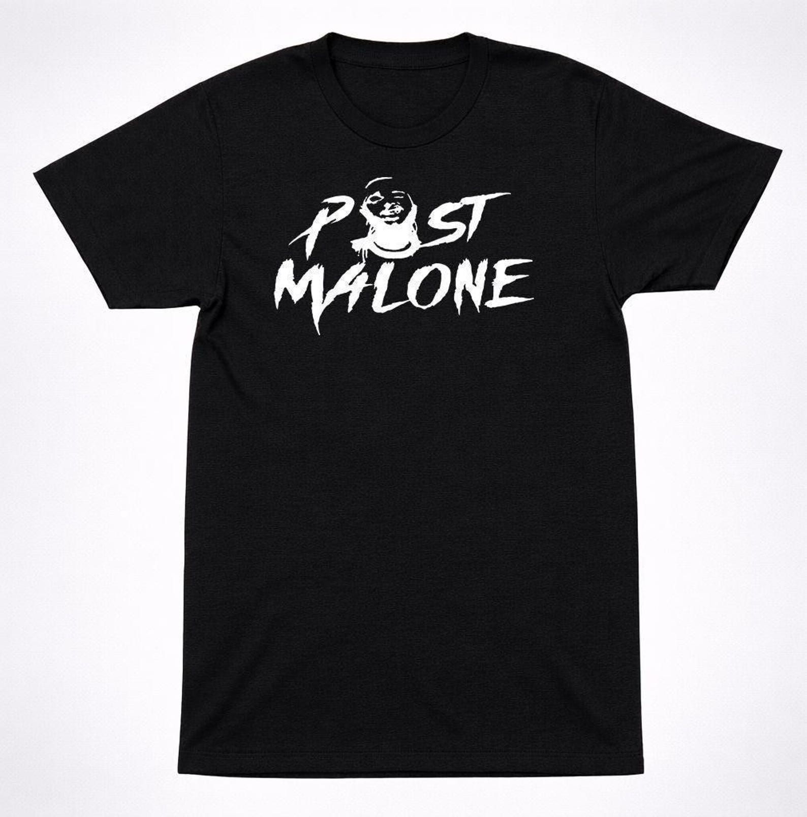 Post Malone Logo T-Shirt - Melodic Rap Hip Hop Tee - Black Graphic, Soft Cotton, Casual Music Fan Wear S