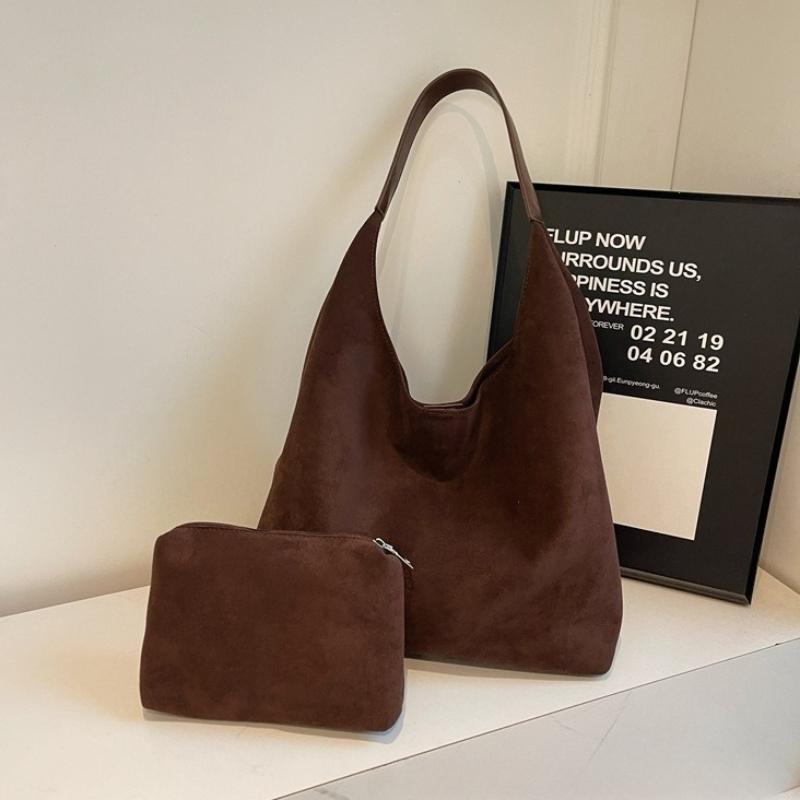 Mother and Child Bag Fashionable Vintage Underarm Suede One-shoulder Women's Bag Large Capacity Tote Bag