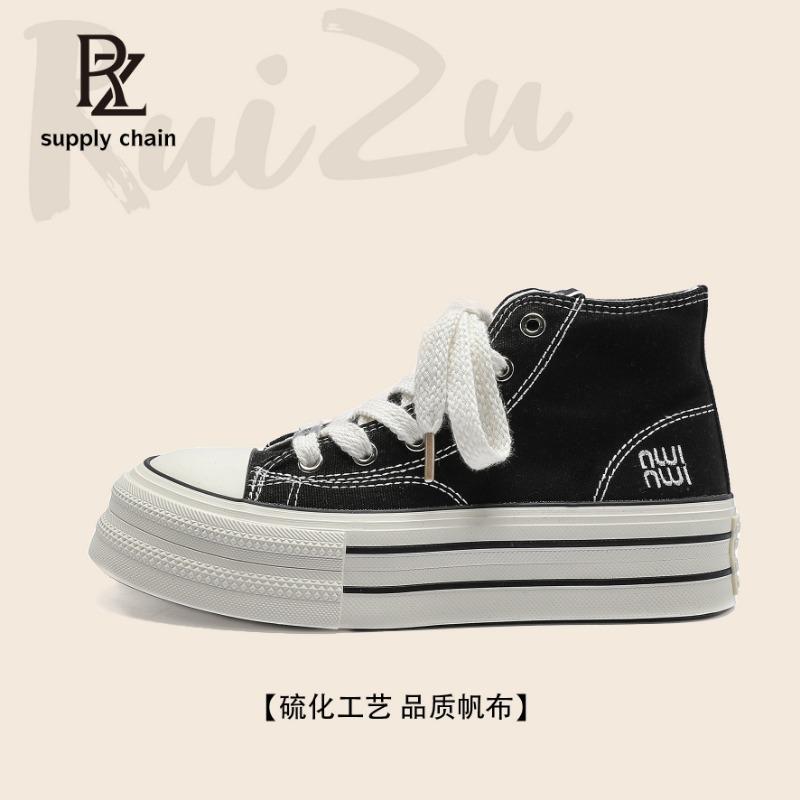 

Classic high-top canvas shoes women s summer and autumn new trendy platform casual board shoes Korean version trendy shoes 39