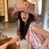 Womens Checkered Attractive Fisherman Hat With Large Brim Spring And Safety Sun