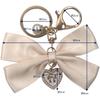[GrandslamEX] Ribbon Ribbon Pearl Heart Accessories Charm Key Ring Key Ring Strap Key Chain Smartphone Pouch AirPods Pro Wallet Cute Simple