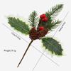 Artificial Pine Needle Greenery & Red Berry Bouquet for Holiday DIY & Gift Packaging