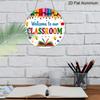 2D Plat Hangend Ornament, 1 stuks Yanlin Welkom op Onze Klaslokaaldeur - Kleurrijke Kleurpotlood En Schooldecoratie, Met Letters, Sterren En Licht