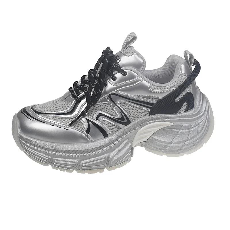 NIEUWE Damesschoenen Dames Casual Schoenen Tennis Vrouw Dikke Zool Hakken Sneakers Nieuwe Chunky Sneakers Mesh Schoenen