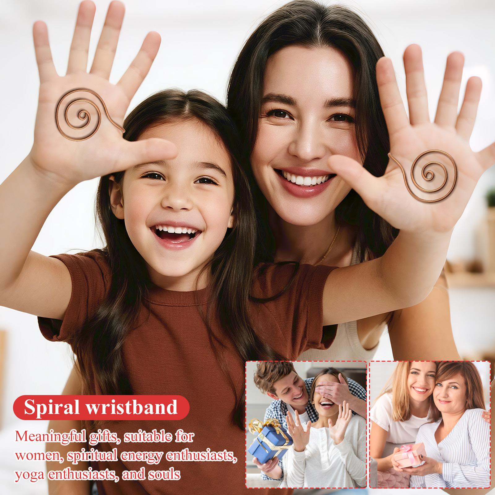 

Энергетические спиральные кольца для рук Ручной работы медные кольца с драгоценными камнями, Значимый рождественский подарок, Подарок на День матери или Ювелирный подарок для женщин One Size