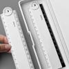 5Piece Black White Plastic Foldable Ruler Set Non Slip Surfaces Precise Centimeter Inch Marking Study Tool