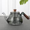 Chaxun Handmade High Borosilicate Glass Teapot with Walnut Handle