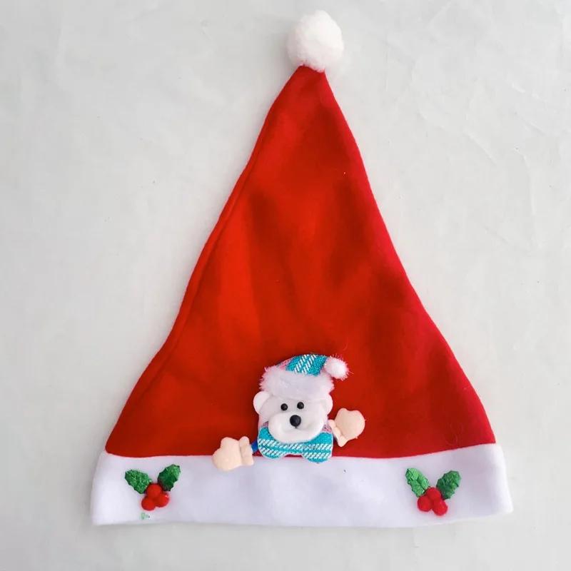 Adults Kids Christmas Hats Non-woven Fabric Santa Claus Xmas Hats Cap Merry Christmas New Party Festival Decoration Gifts