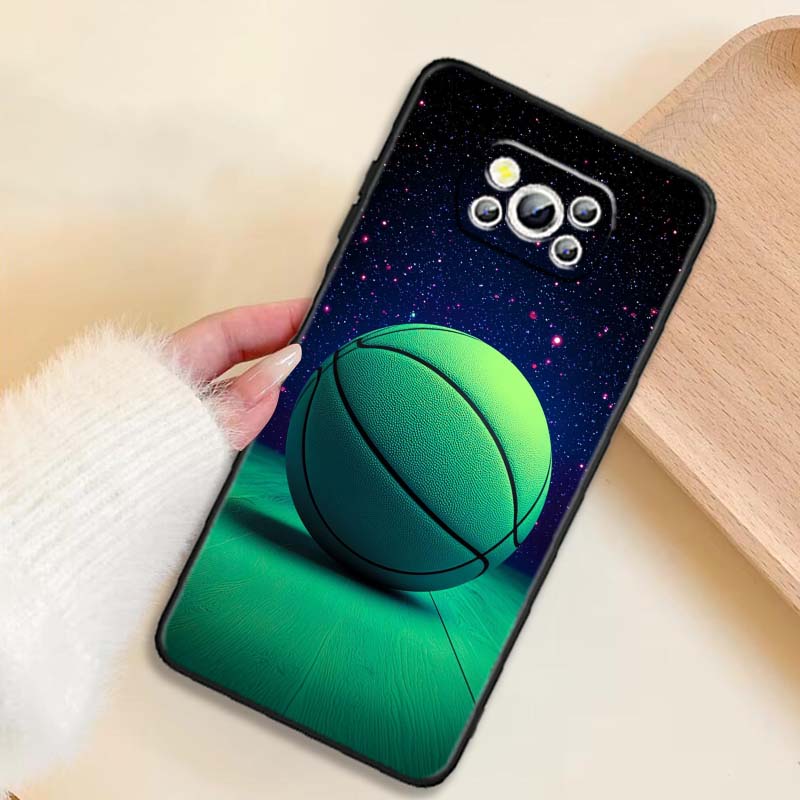 Sports basketball cool For Xiaomi Mi Poco F3 F4 F5 F6 X3 X4 X5 X6 X7 M3 M4 M5 M6 M7 GT Pro 5G Black Phone Case