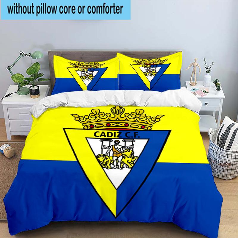3-teiliges Bettwäsche-Set mit Cadiz-Wappen, inklusive 1 Bettbezug und 2 Kissenbezügen. Perfekt für Schlafzimmer, Wohnheim, Fan-Weihnachtsgeschenk
