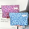 Heart Pattern Cosmetic Bag Portable Leopard Print Makeup Bag High-Capacity Makeup Bag Lightweight For Suitcase Travel Business