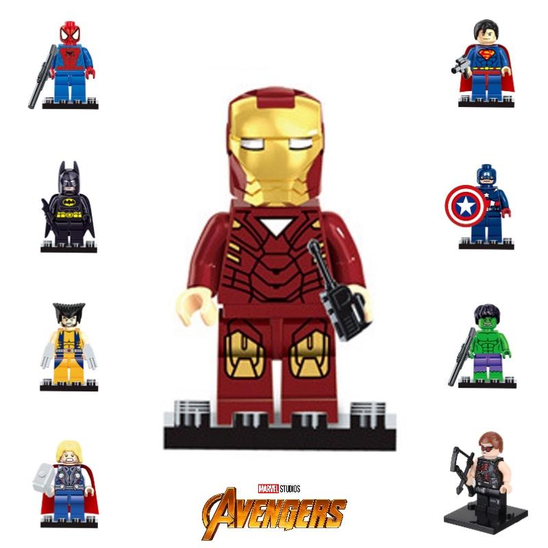Superhero Building Blocks Toy Set With Iron Man Captain America Wolverine Spider-man And More!