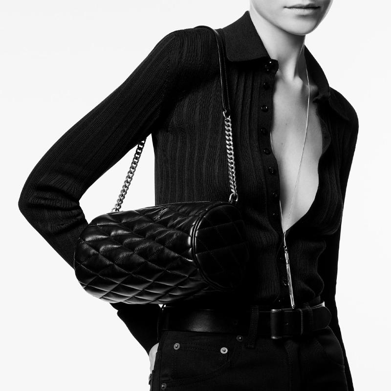 Saint Laurent Medium Sade Tube Bag Black Women Shoulder_bags 712706-AAAJU-1000