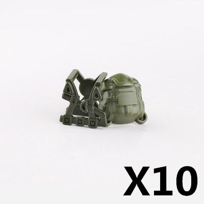 MOC Military Figures Accessories Building Blocks Helmet Night Vision Vest Knee Pads Tactical Belt Protective Mask Toys Kids J068