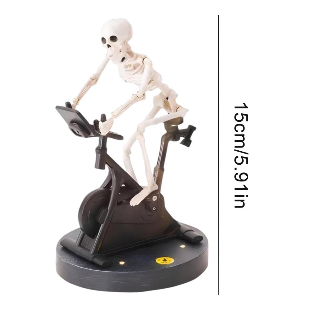 Resin Skeleton Riding Bike Skeletons Statue Skeleton Riding An Exercise Bike Halloween Decorations