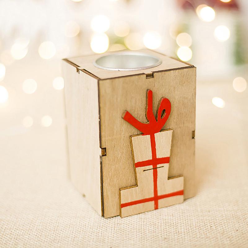 

Рождественские деревянные подсвечники, подсвечники, настольные лампы для чайных свечей A2