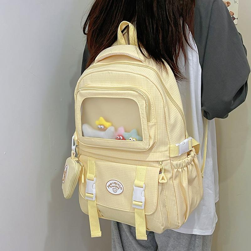 Plaid Backpack Women's Large Capacity Backpack Student Schoolbag Travel Bag