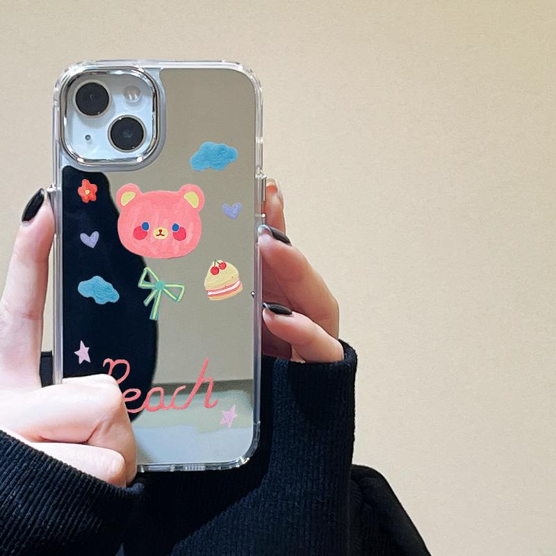 Mobile Phone Cases for iPhone 11 13 XR 15 Pro Max 12 14 Pro Max Case iPhone 16 XS Max Mirror Protective Case Mirror Exquisite Cartoon Waterproof