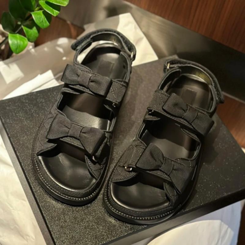 Fashion 2025 New Summer Fashion Butterfly-knot Peep Toe Heeled Sandals Velcro strap Women Sandals Temperament Lovely Sandals