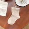 Women's Spring and Summer Thin Color Polka Dot Lace Bubble Mouth Tube Cotton Socks
