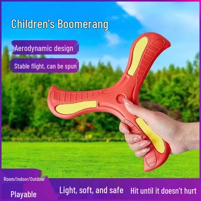 Boomerang Three-Leaf Soft Rubber Children's Flying Disc, Durable Outdoor Toy for Boys & Girls.