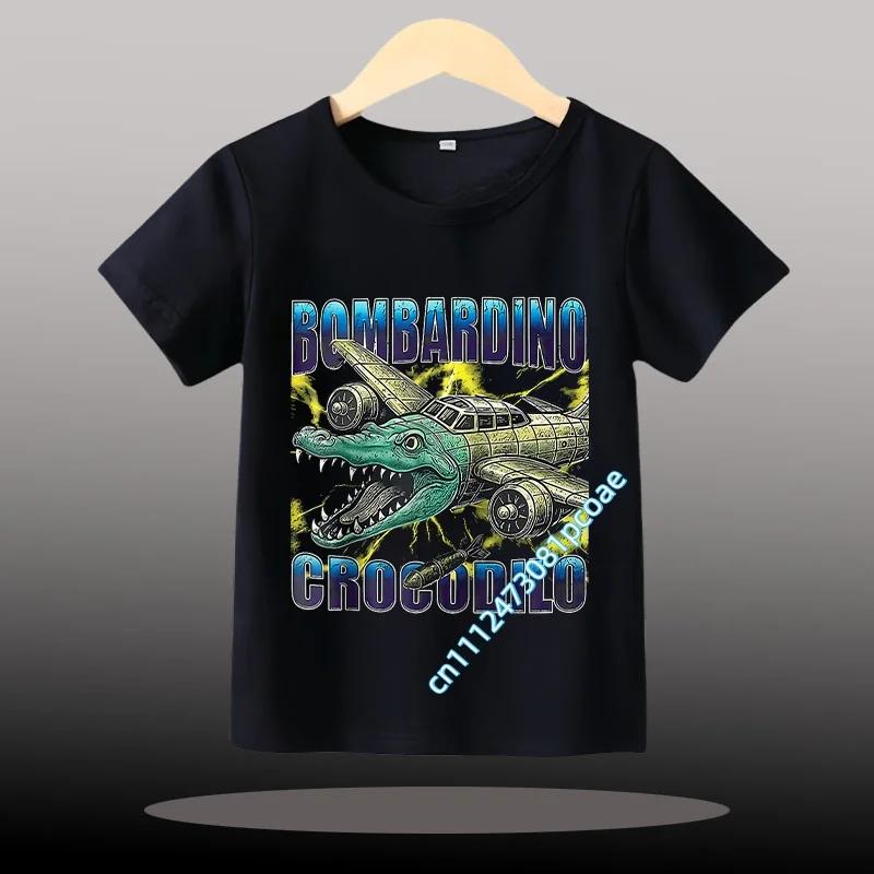 Children Unisex T-shirt Girl Boy Italian Brainrot Animals Kids Tung Tung Tung Sahur Short Sleeve Funny Meme Tee Summer Clothing
