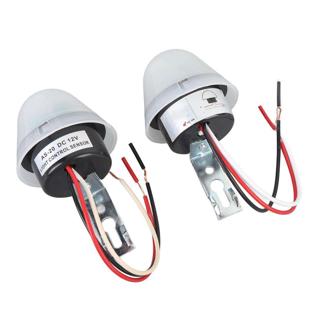 2 Pcs Photocell Light Control   10A Rainproof Sensitive Auto On Off Light   for Outdoor Garden