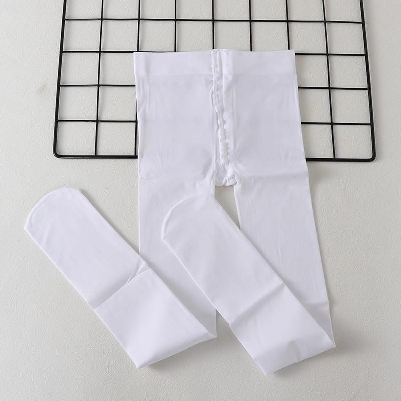 Girls' Summer 10D Thin Ballet Socks Velvet White Dance Pantyhose
