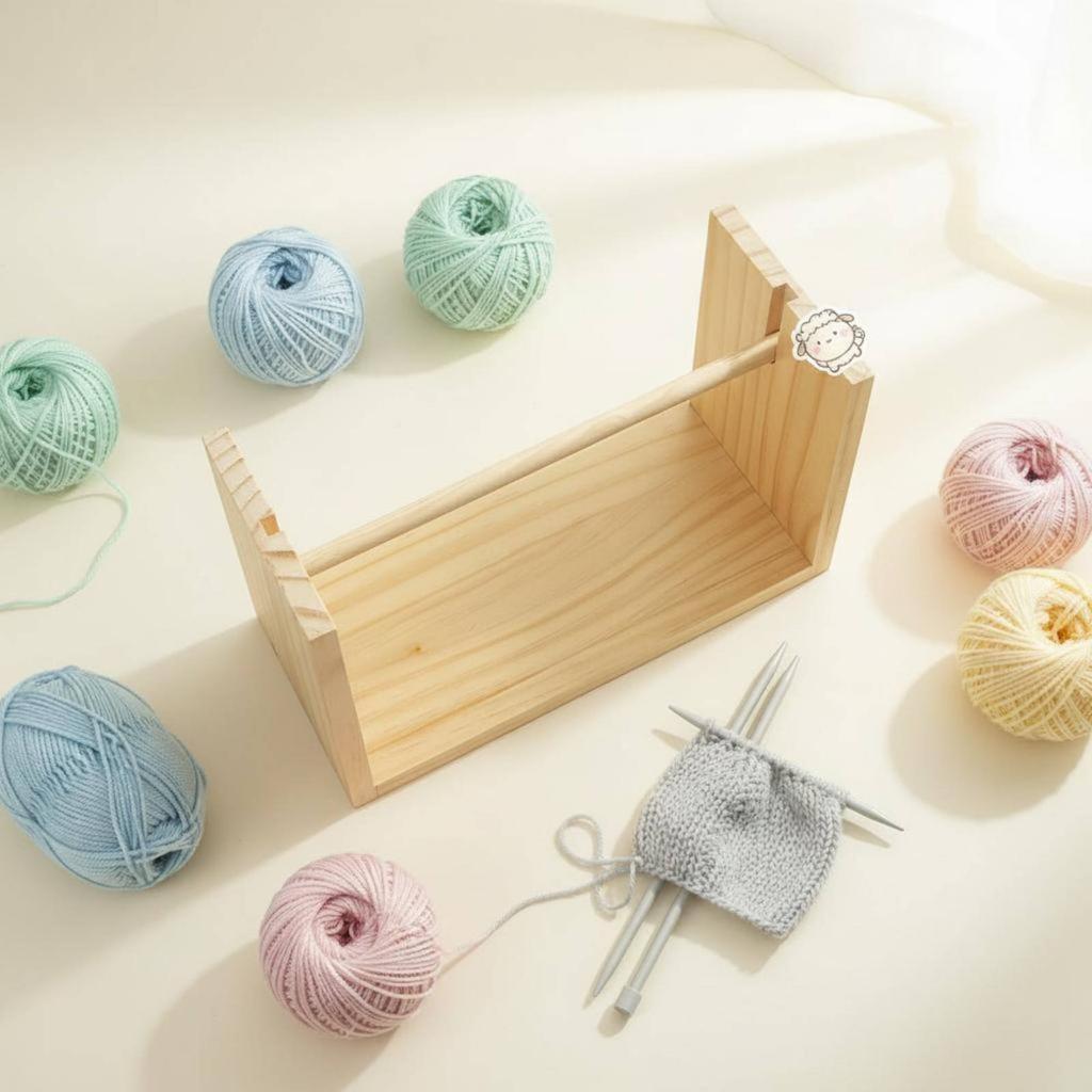 Yarn Spool Rack Knotsnag-resistantFree Wooden Yarn Holder Crafting Supply Sturdy Wood Even Rotation for Crocheters