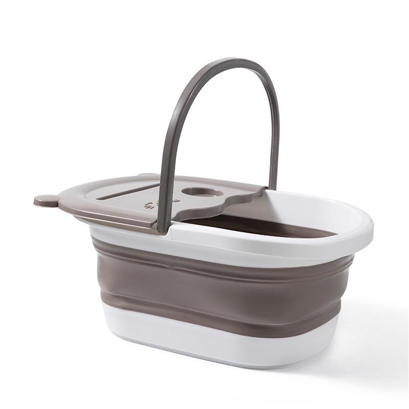 1pc Foldable Foot Bath Tub with Built-in Massager - Large Relaxation Pool for Soaking, No Electricity Needed, For Home Bathroom
